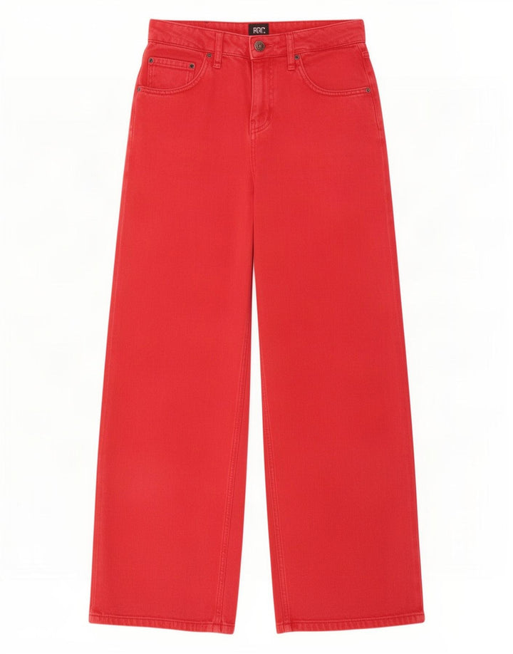BDG Womens Wide Leg Jeans W24 L27 Red Cotton