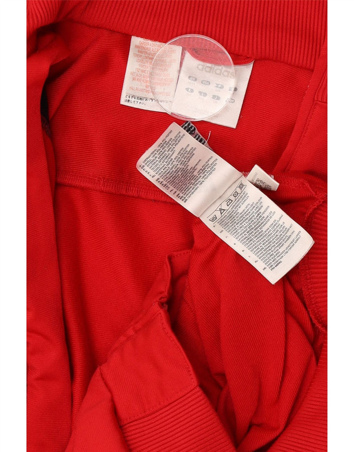 Adidas Girls Tracksuit Top Jacket 13-14 Years Red Colourblock Polyester