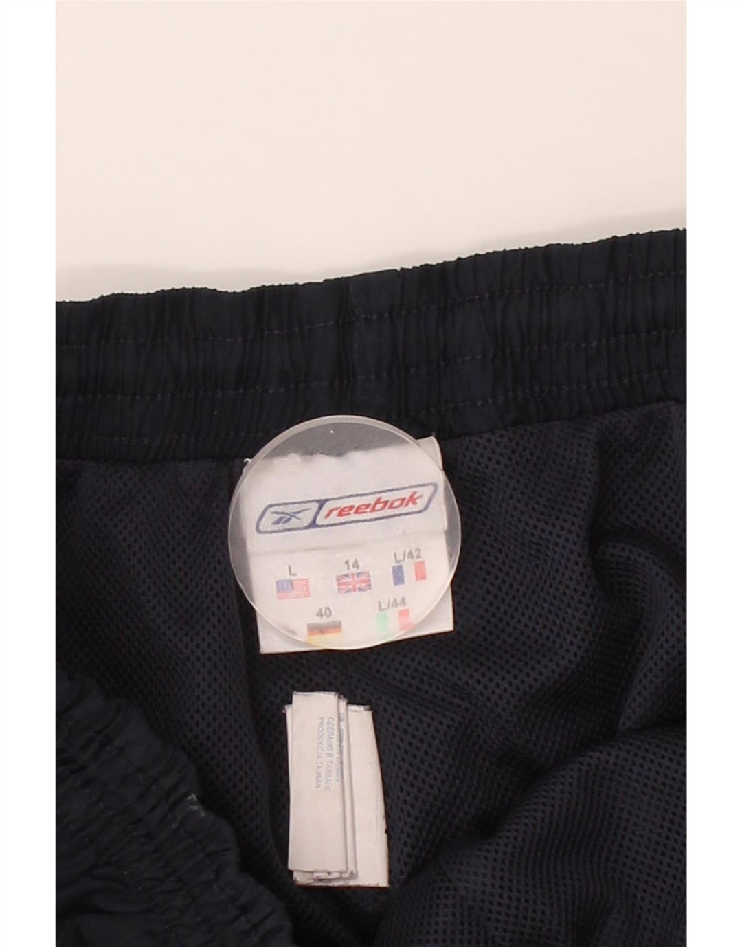 REEBOK Womens Capri Tracksuit Trousers UK 14 Large  Navy Blue Polyester
