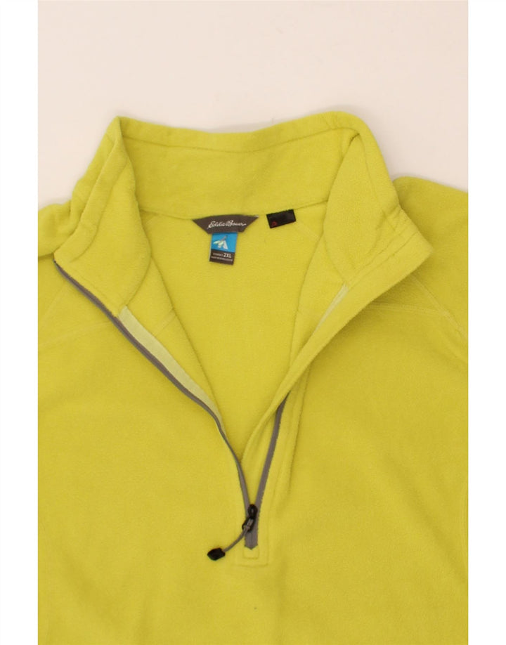 EDDIE BAUER Womens Zip Neck Fleece Jumper UK 20 2XL Yellow Polyester Vintage Eddie Bauer and Second-Hand Eddie Bauer from Messina Hembry 