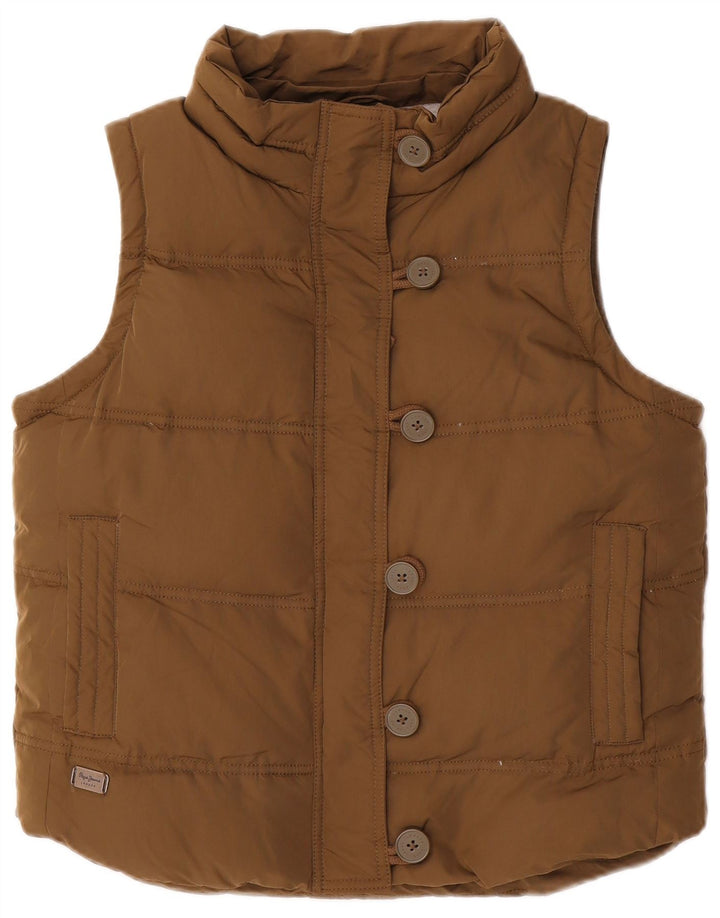 PEPE Jeans Womens Padded Gilet UK 16 Large Khaki Polyester