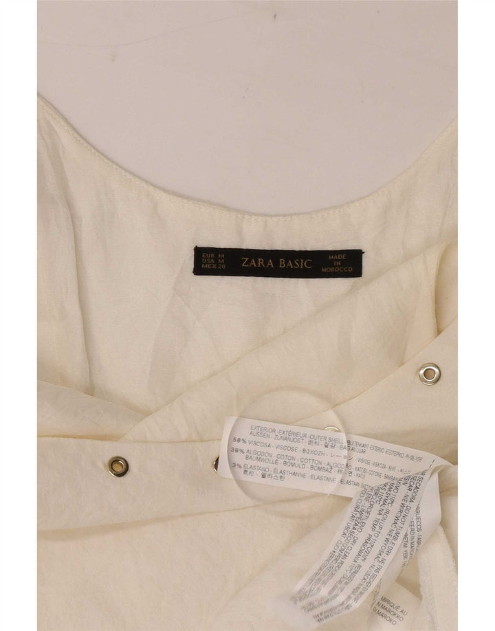 Zara Womens Sleeveless A-Line Dress UK 12 Medium White Viscose