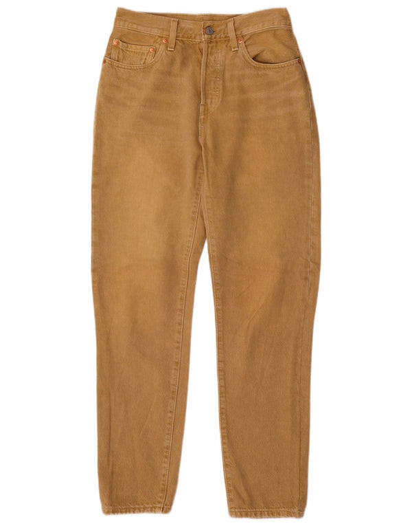 LEVI'S Womens 501 High Waist Casual Trousers W27 L30 Brown Cotton