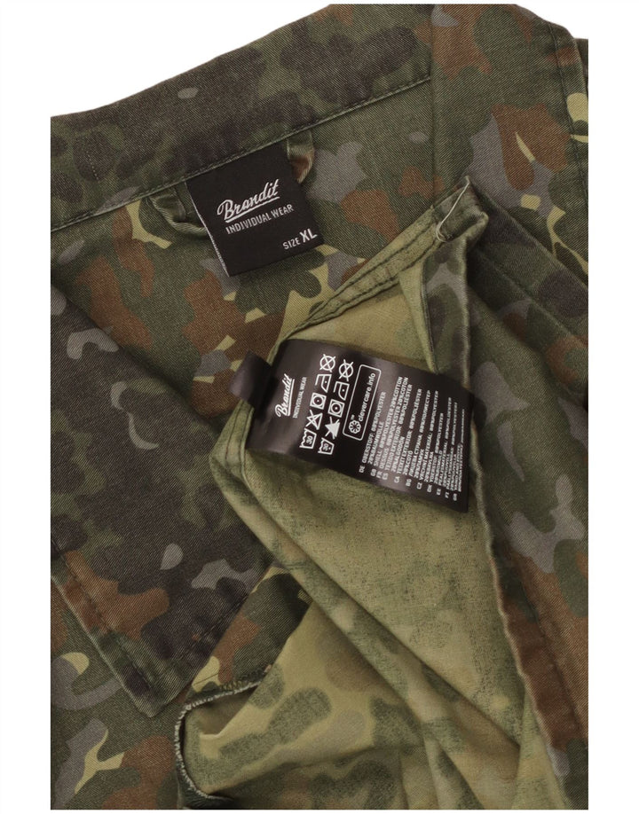 Brandit Mens Military Jacket UK 42 XL Khaki Camouflage Polyester