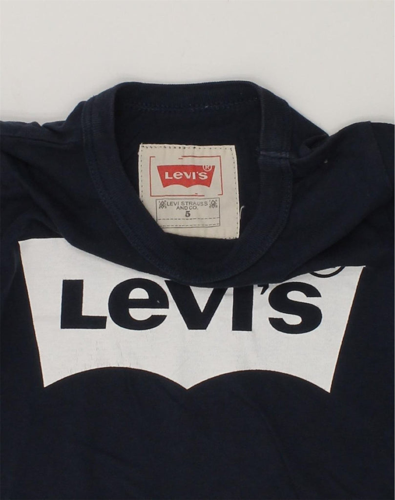 LEVI'S Boys Graphic Top Long Sleeve 4-5 Years Navy Blue Cotton | Vintage Levi's | Thrift | Second-Hand Levi's | Used Clothing | Messina Hembry 