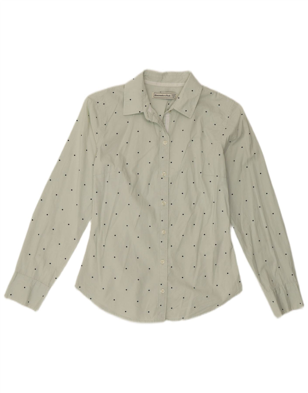 ABERCROMBIE & FITCH Womens Shirt UK 6 XS Green Spotted Cotton