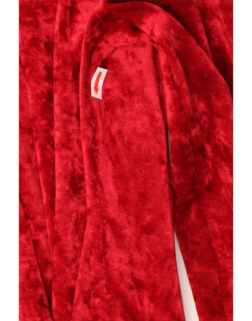 VINTAGE Womens Fleece Long Sleeve Bodycon Dress UK 14 Medium Red Polyester Vintage Vintage and Second-Hand Vintage from Messina Hembry 