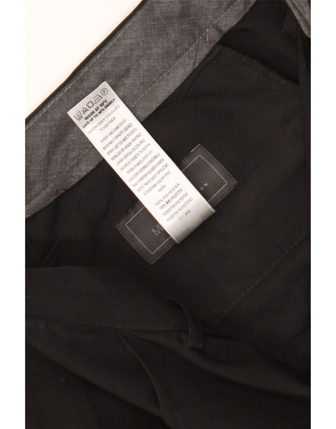 Marks & Spencer Mens Pegged Suit Trousers W36 L31 Black Polyester