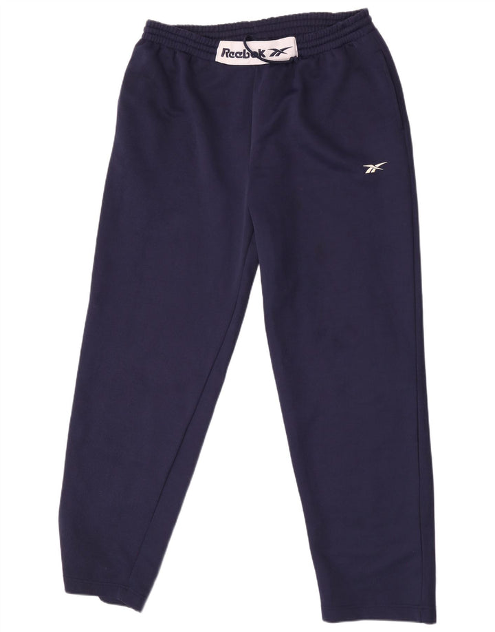 Reebok Mens Graphic Tracksuit Trousers Large  Navy Blue Polyester