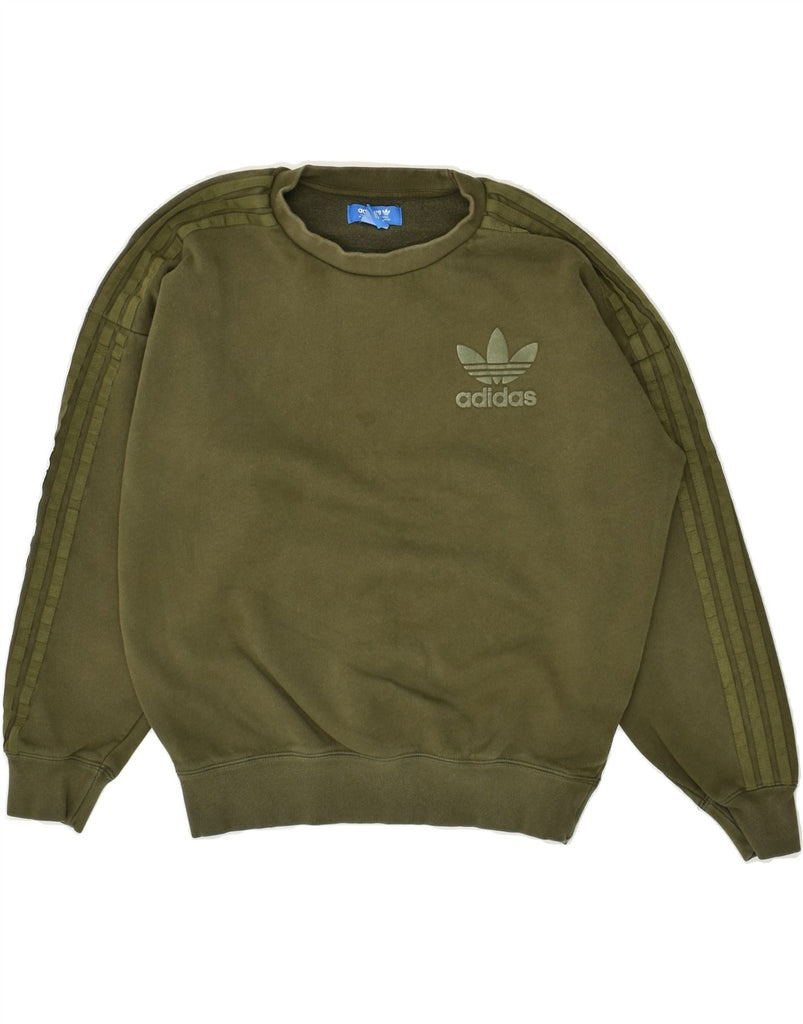 ADIDAS Mens Graphic Sweatshirt Jumper Small Green Cotton | Vintage Adidas | Thrift | Second-Hand Adidas | Used Clothing | Messina Hembry 