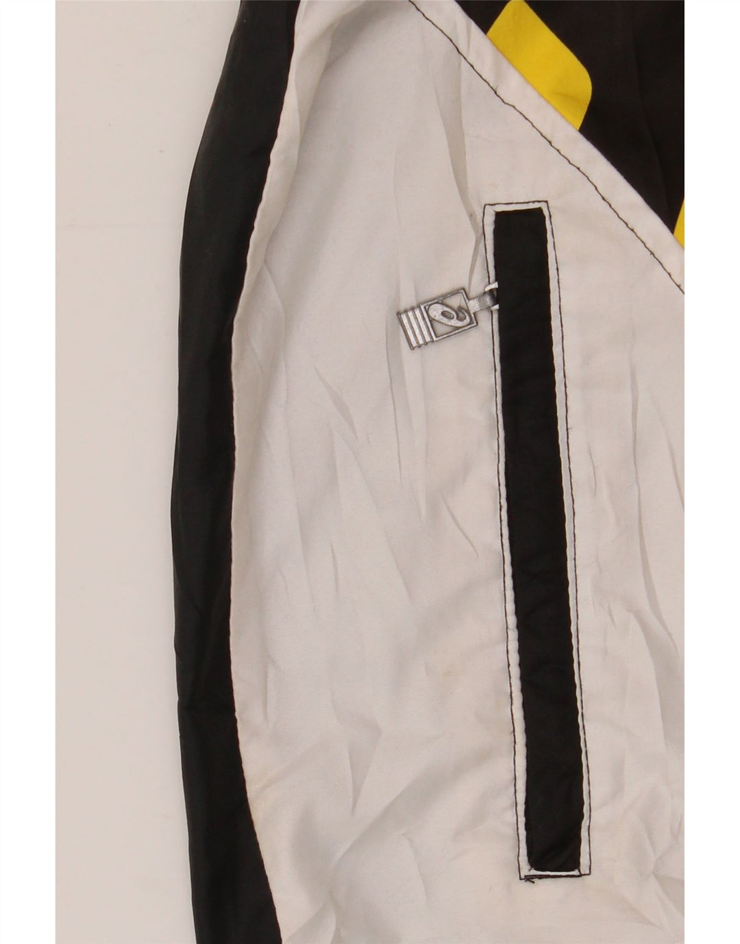 ASICS Mens Hooded Rain Jacket UK 40 Large Black Colourblock