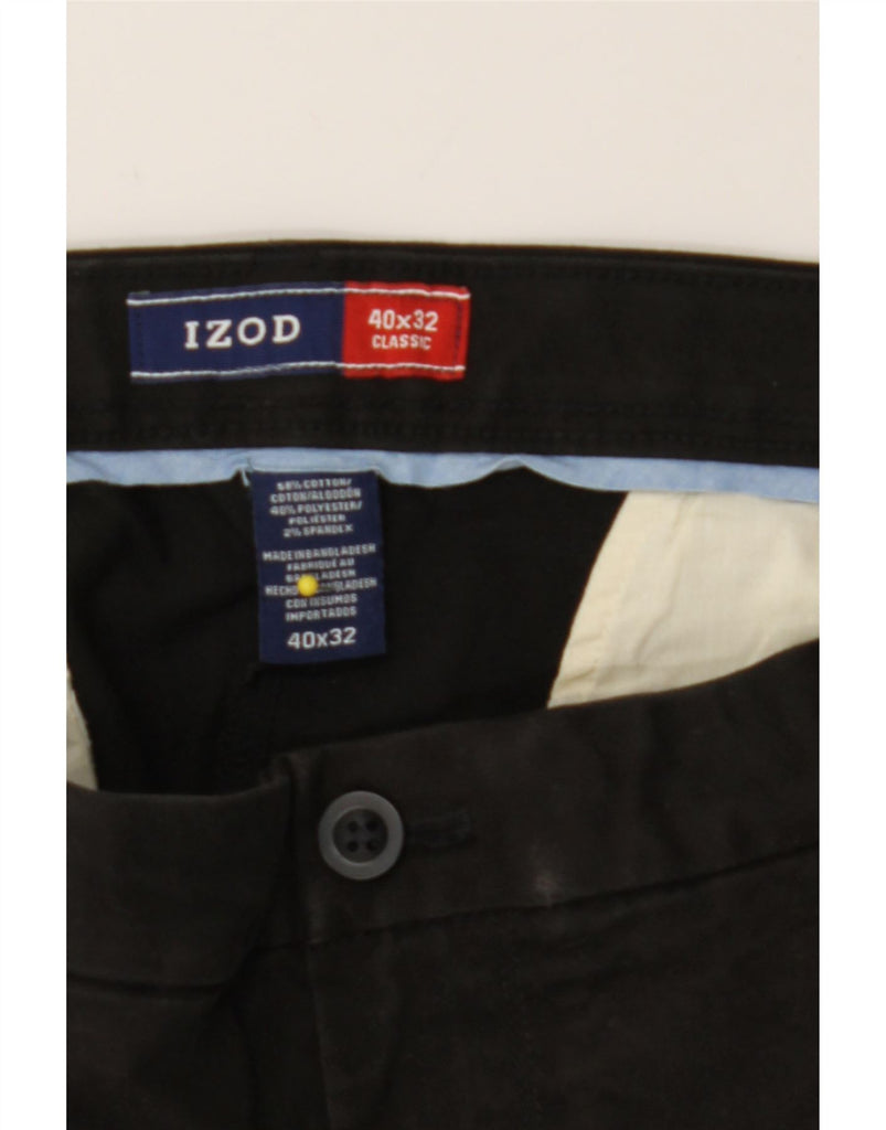 IZOD Mens Classic Straight Chino Trousers W40 L32  Black Cotton Vintage Izod and Second-Hand Izod from Messina Hembry 