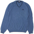 North Sails Mens V-Neck Jumper Sweater Large Blue Polyamide