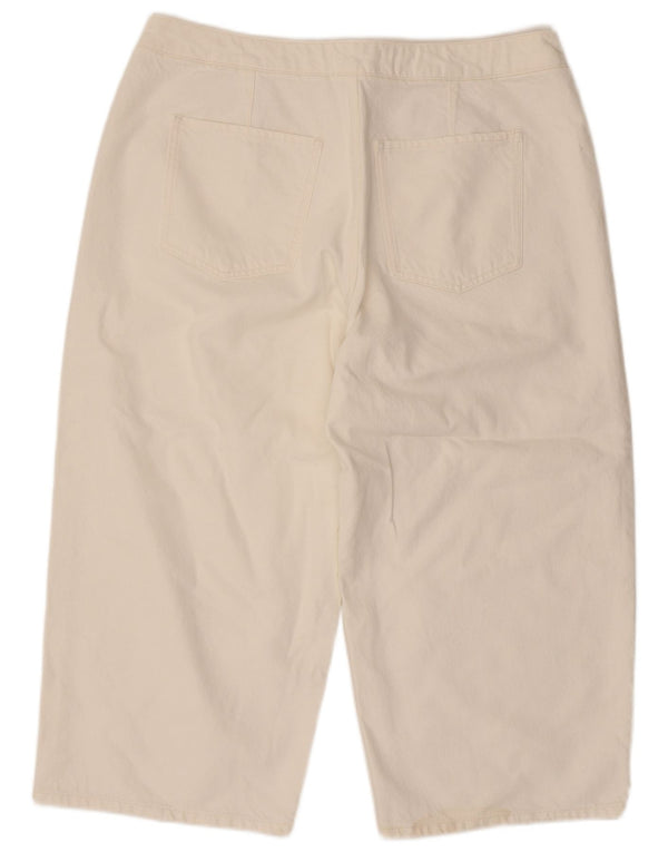 Next Womens High Waist Capri Jeans UK 18 XL W38 L22 White Cotton