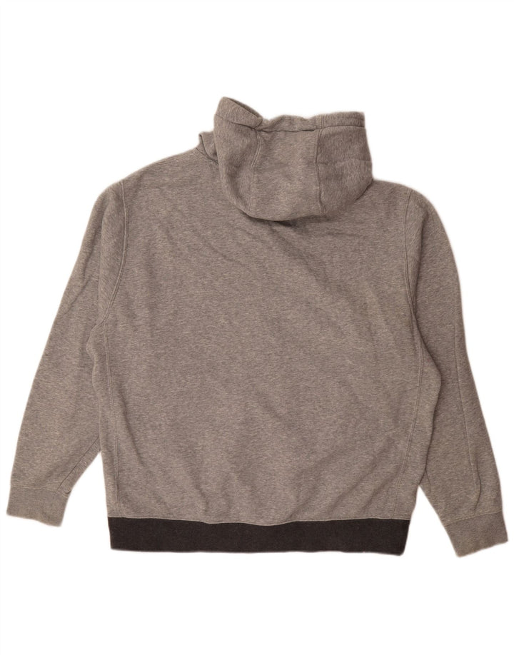 Nike Mens Zip Hoodie Sweater Large Grey Colourblock Cotton