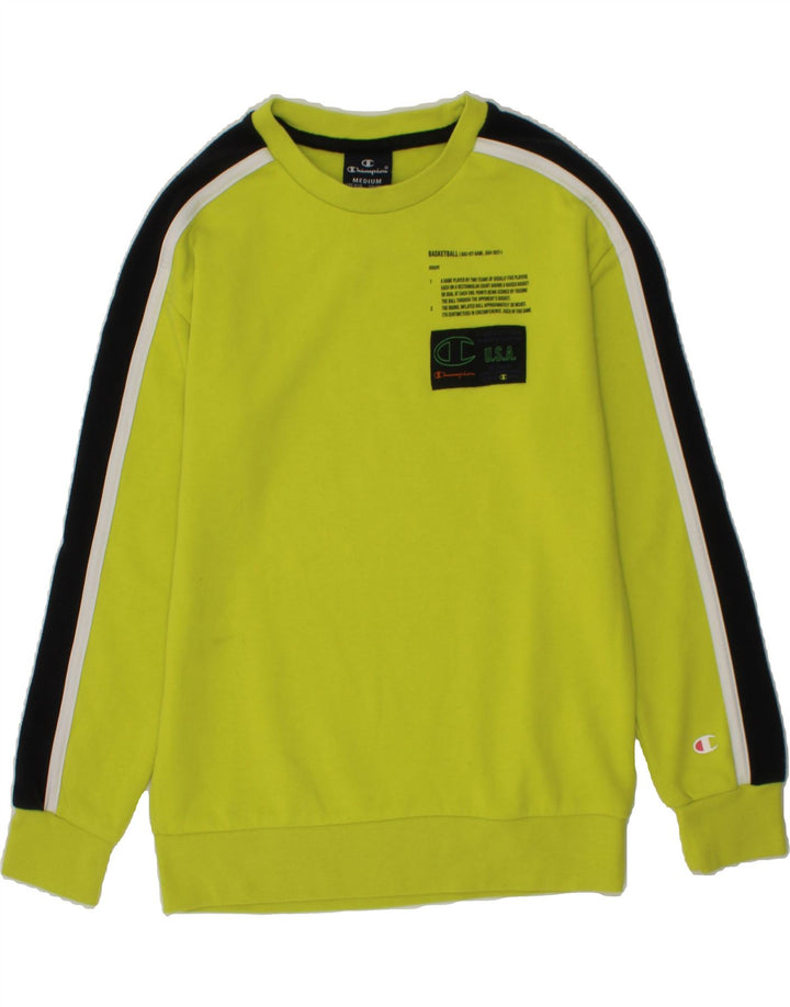 CHAMPION Boys Graphic Sweatshirt Jumper 9-10 Years Medium  Green Cotton Vintage Champion and Second-Hand Champion from Messina Hembry 