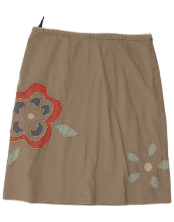 Boden Womens Graphic A-Line Skirt UK 16 Large W34 Grey Floral Cotton