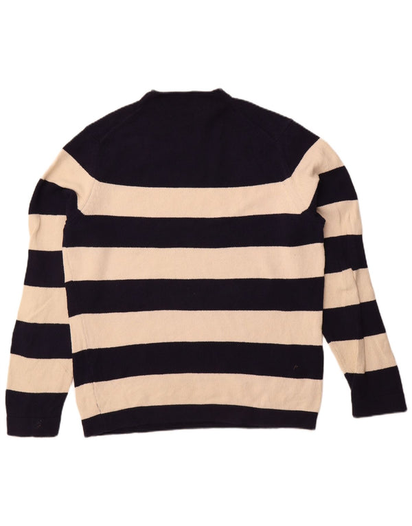 Massimo Dutti Mens Turtle Neck Jumper Sweater Large Navy Blue Cotton