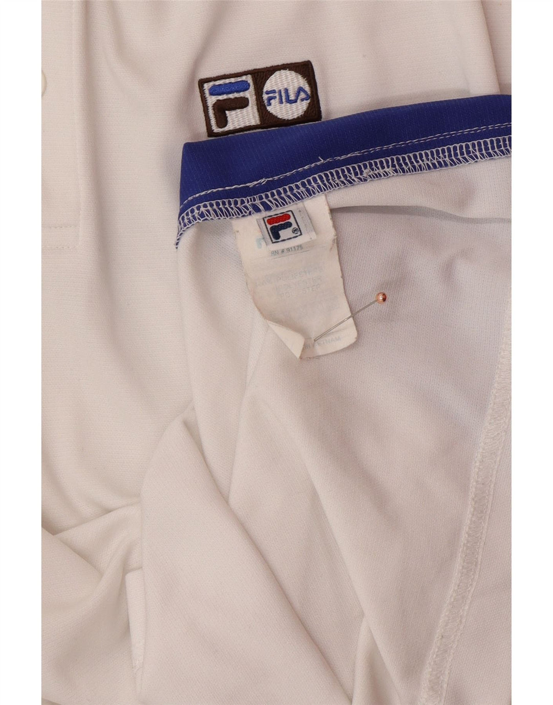 FILA Mens Polo Shirt XL White Colourblock Polyester