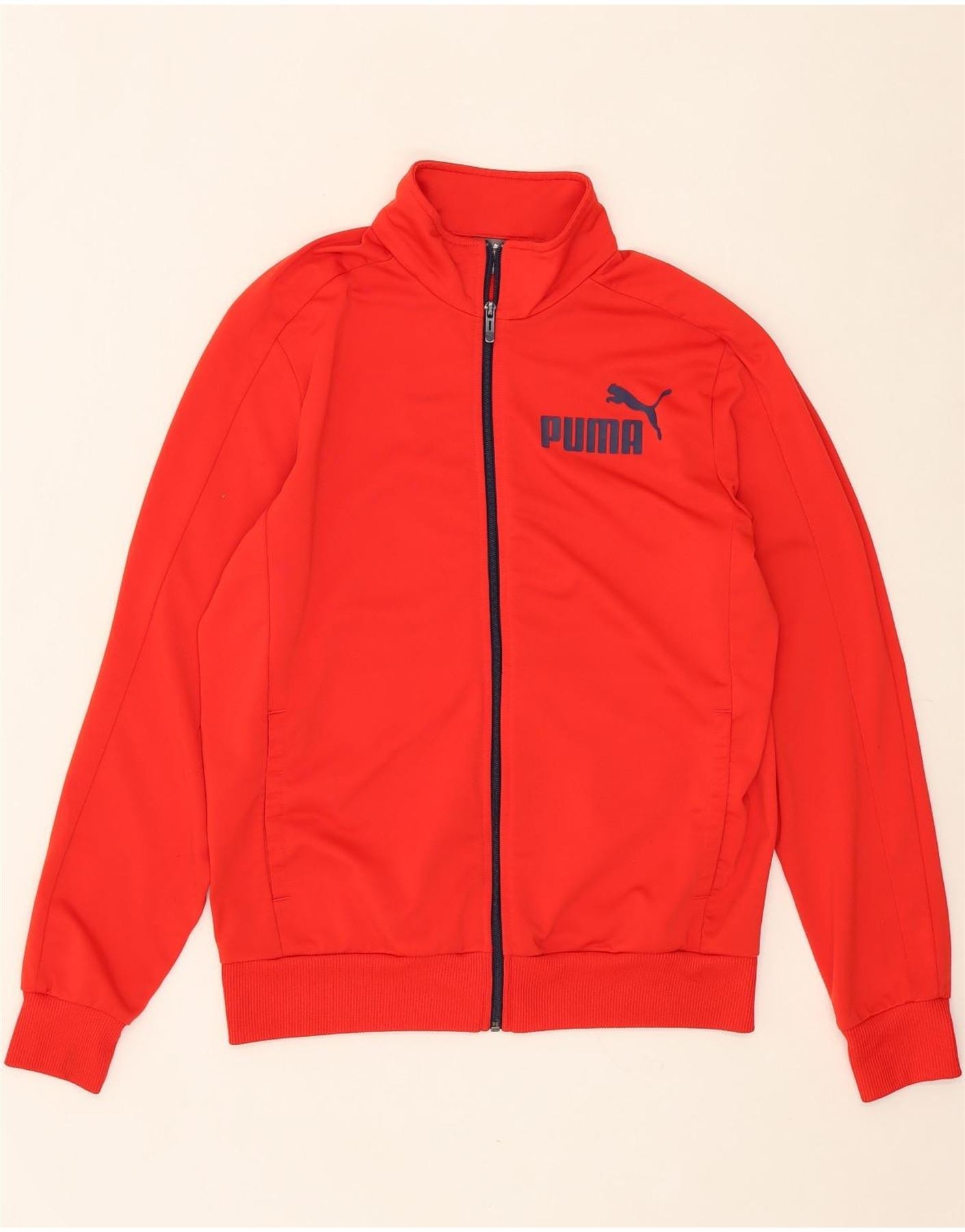 PUMA Mens Graphic Tracksuit Top Jacket Medium Red Polyester