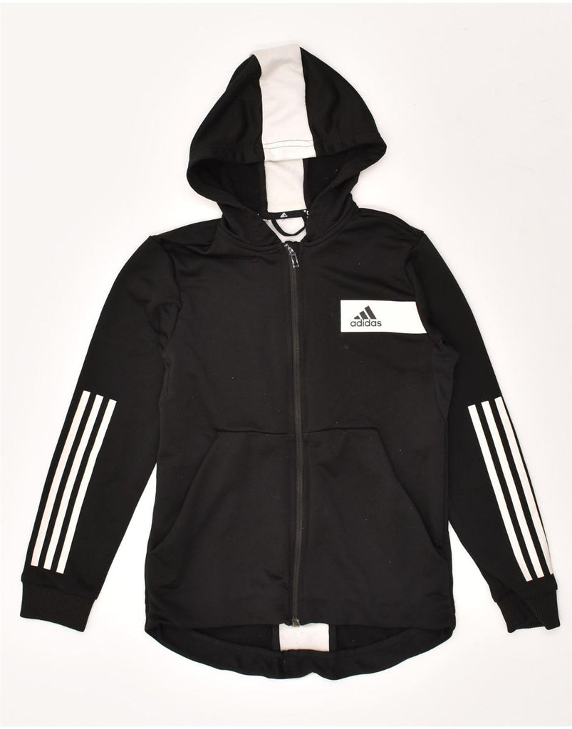 ADIDAS Boys Climacool Graphic Zip Hoodie Sweater 10-11 Years Black | Vintage Adidas | Thrift | Second-Hand Adidas | Used Clothing | Messina Hembry 