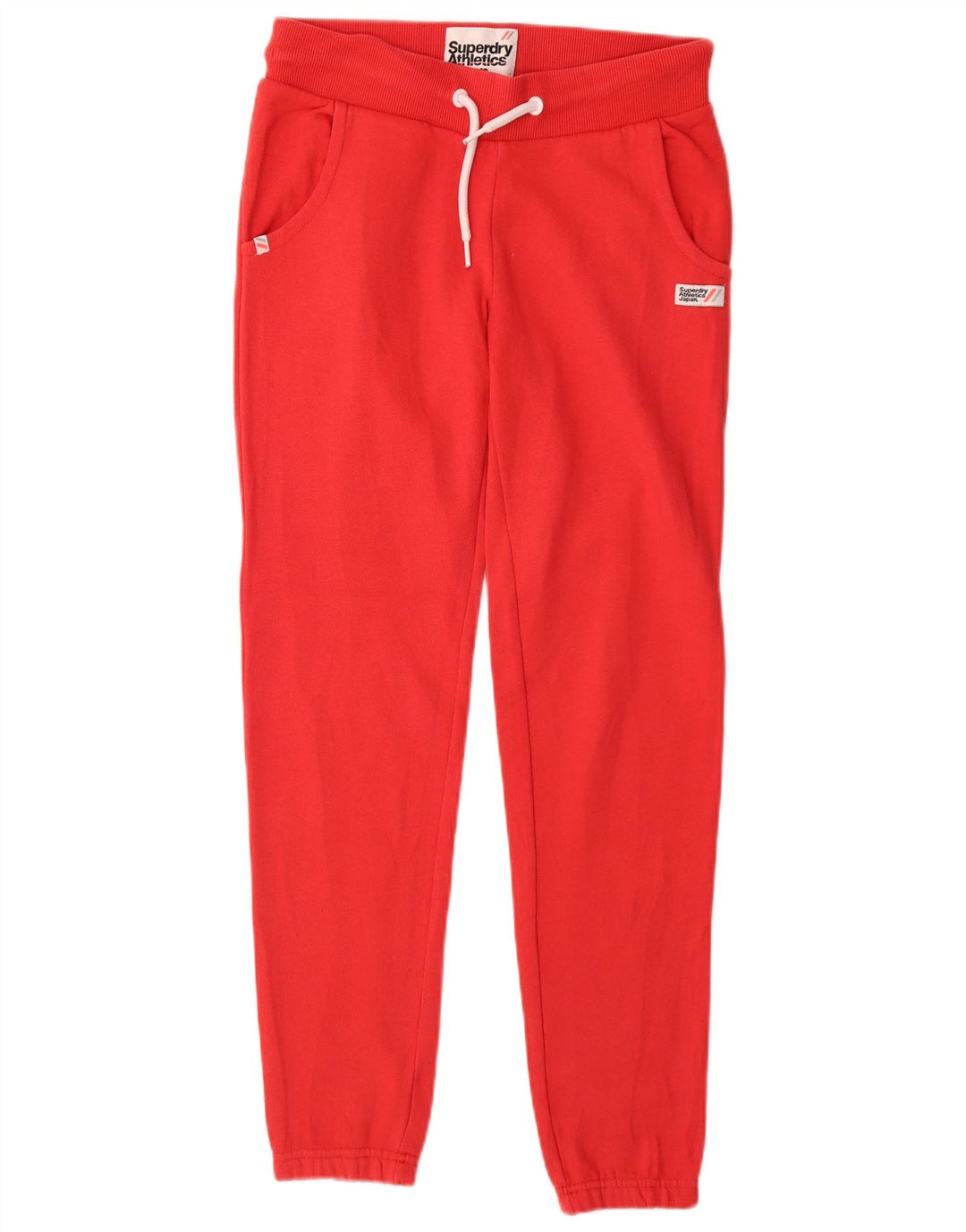 Superdry Womens Tracksuit Trousers Joggers UK 8 Small  Red Cotton