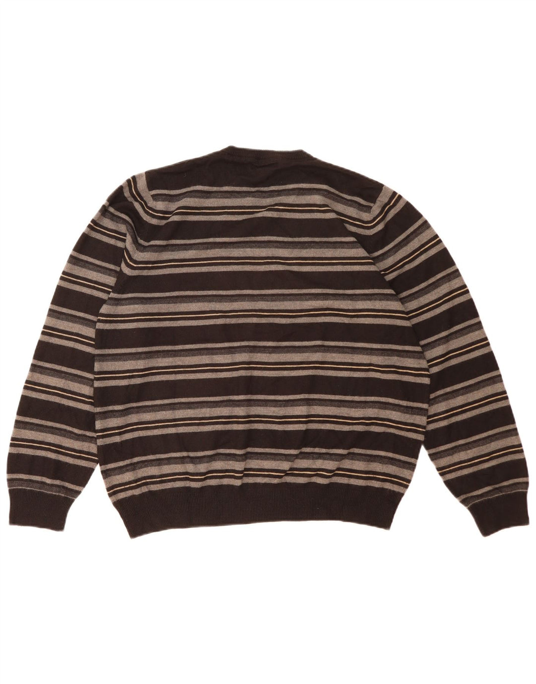 Marks & Spencer Mens Autograph V-Neck Jumper Sweater XL Black Striped