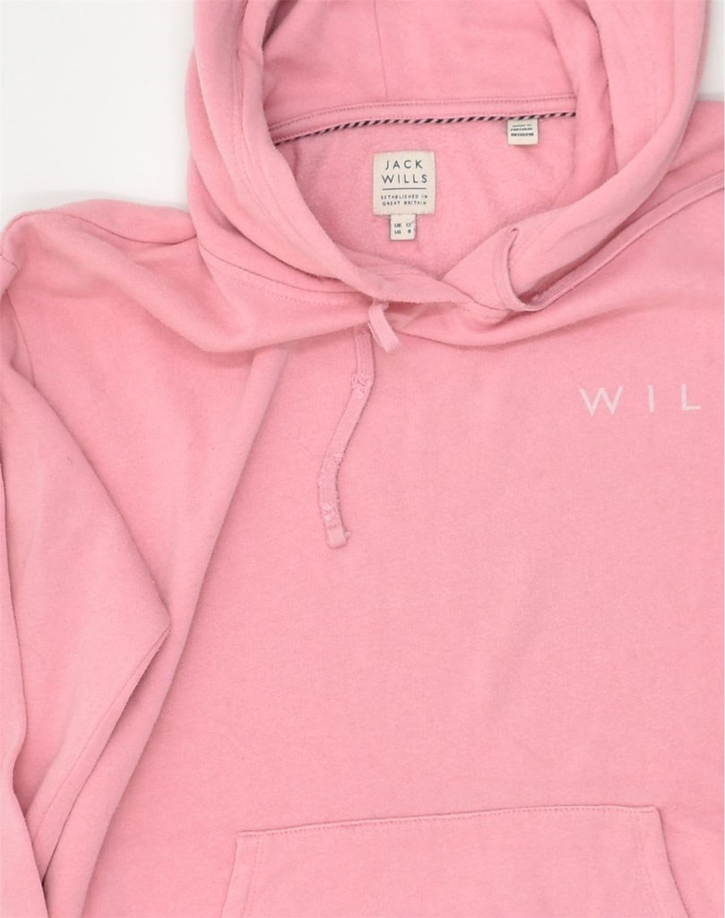 JACK WILLS Womens Hoodie Jumper UK 12 Medium Pink Cotton | Vintage Jack Wills | Thrift | Second-Hand Jack Wills | Used Clothing | Messina Hembry 