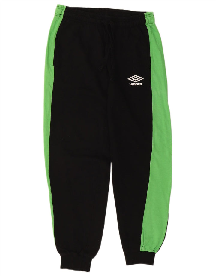 UMBRO Womens Tracksuit Trousers Joggers UK 12 Medium  Black Colourblock