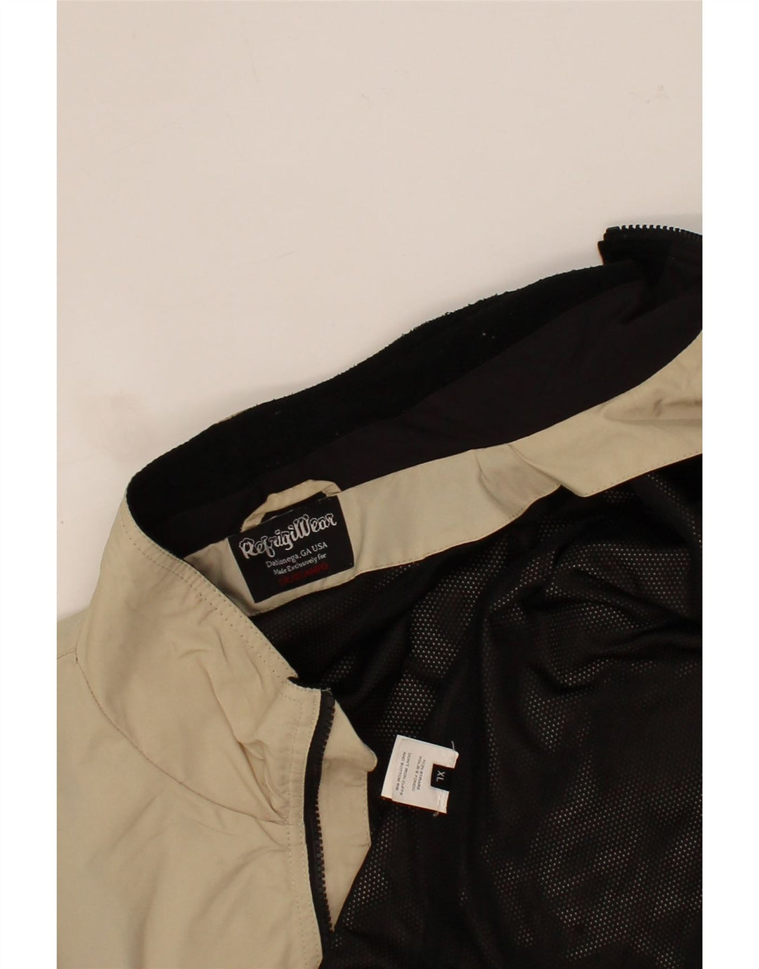 REFRIGIWEAR Mens Bomber Jacket UK 42 XL Beige Colourblock Polyester Vintage Refrigiwear and Second-Hand Refrigiwear from Messina Hembry 