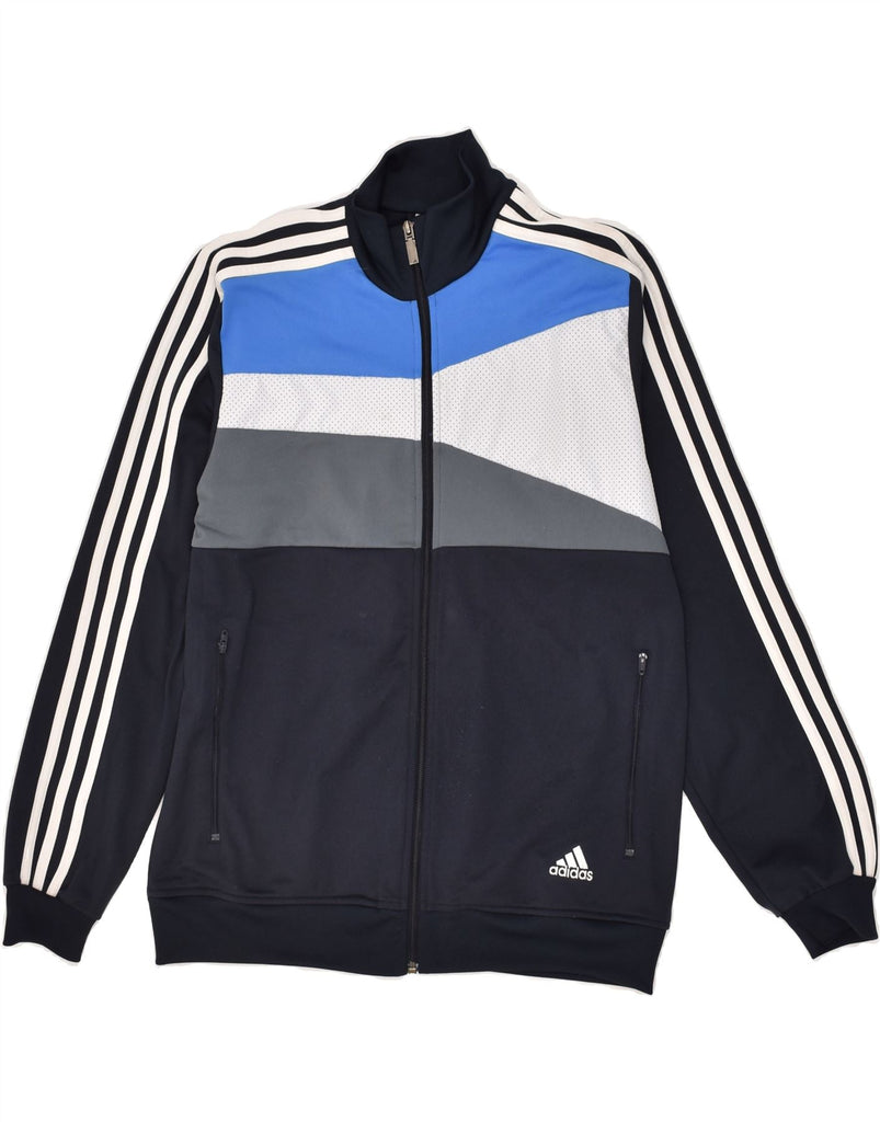 ADIDAS Boys Tracksuit Top Jacket 15-16 Years Navy Blue Colourblock | Vintage Adidas | Thrift | Second-Hand Adidas | Used Clothing | Messina Hembry 