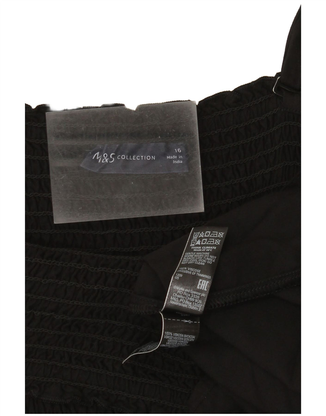 Marks & Spencer Womens Slip Dress UK 16 Large Black Viscose