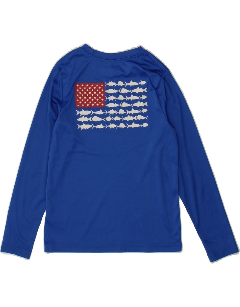 COLUMBIA Boys Graphic Top Long Sleeve 6-7 Years XS  Blue Polyester Vintage Columbia and Second-Hand Columbia from Messina Hembry 