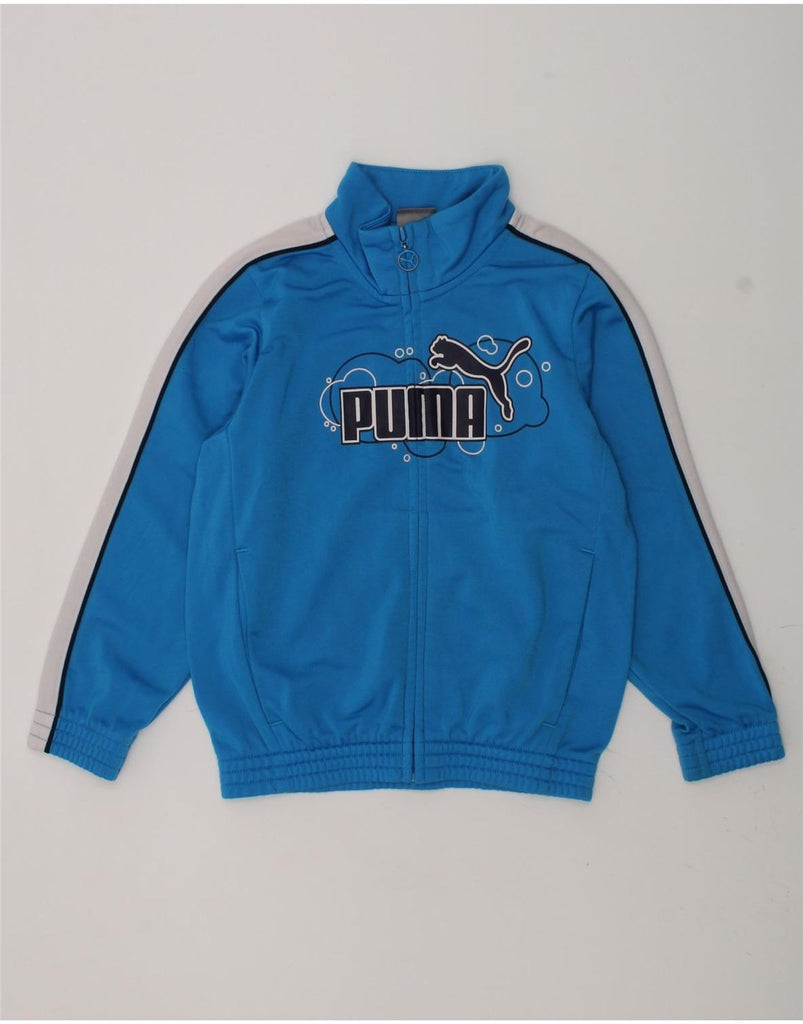 PUMA Boys Graphic Tracksuit Top Jacket 2-3 Years Blue Polyester | Vintage Puma | Thrift | Second-Hand Puma | Used Clothing | Messina Hembry 