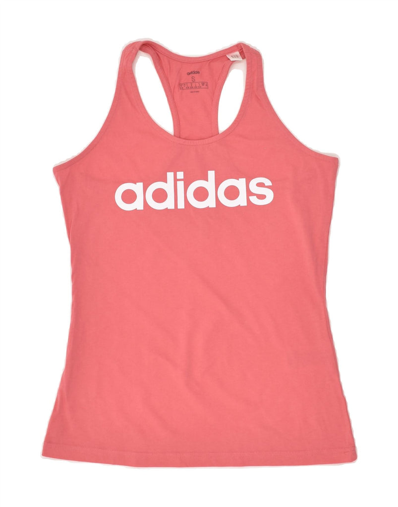 ADIDAS Womens Graphic Vest Top UK 8/10 Small Pink Cotton | Vintage Adidas | Thrift | Second-Hand Adidas | Used Clothing | Messina Hembry 