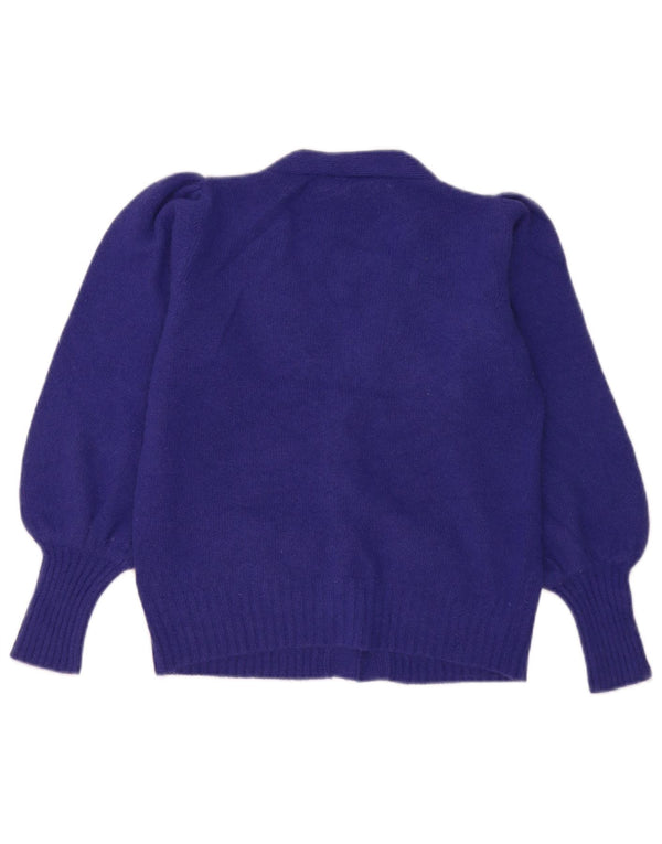 Luisa Spagnoli Womens Cardigan Sweater UK 10 Small Purple Angora Heart