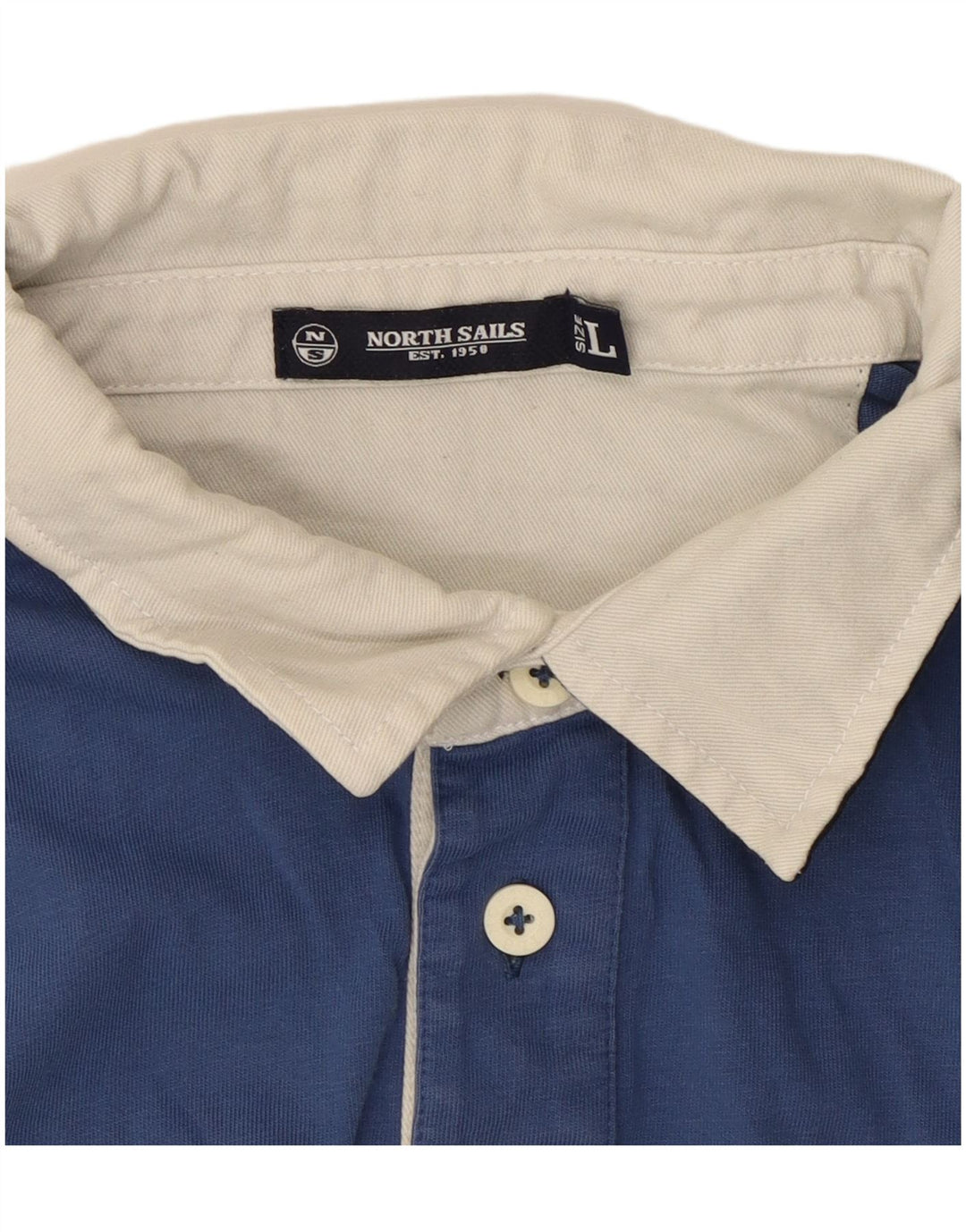 North Sails Mens Polo Shirt Large Blue Colourblock Cotton
