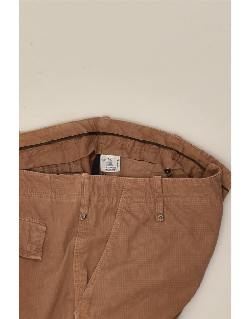 VINTAGE Mens Straight Cargo Trousers IT 52 XL W34 L32 Brown Check Cotton | Vintage Vintage | Thrift | Second-Hand Vintage | Used Clothing | Messina Hembry 