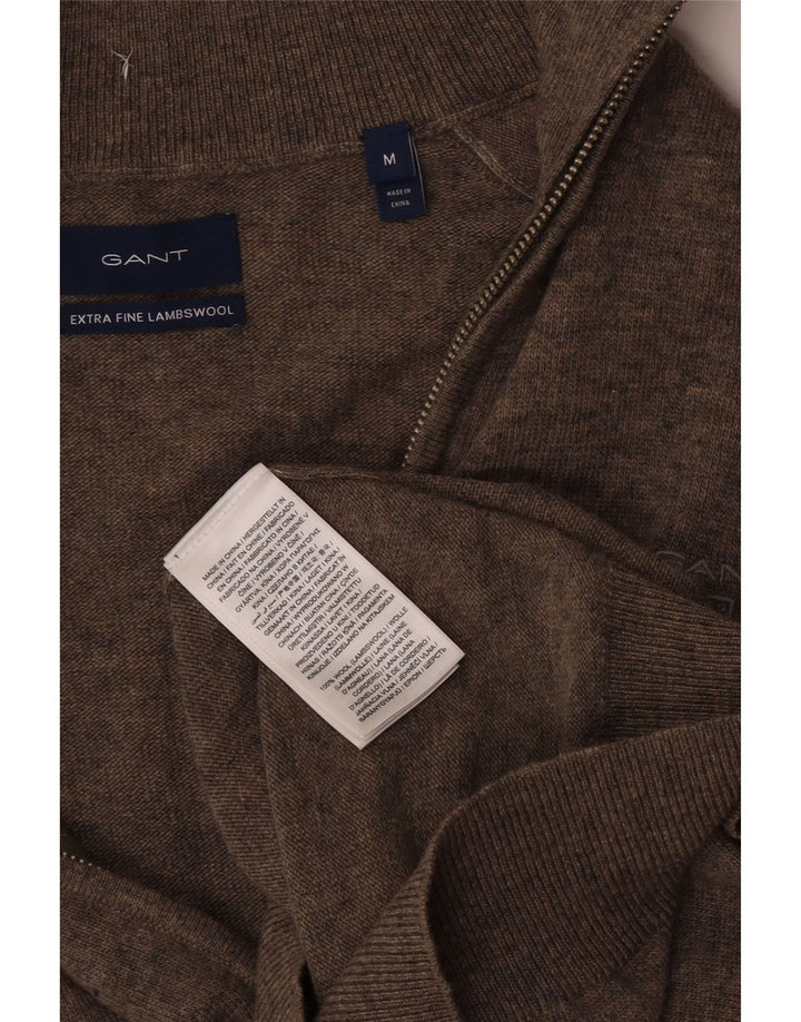 GANT Mens Cardigan Sweater Medium Brown Flecked Wool