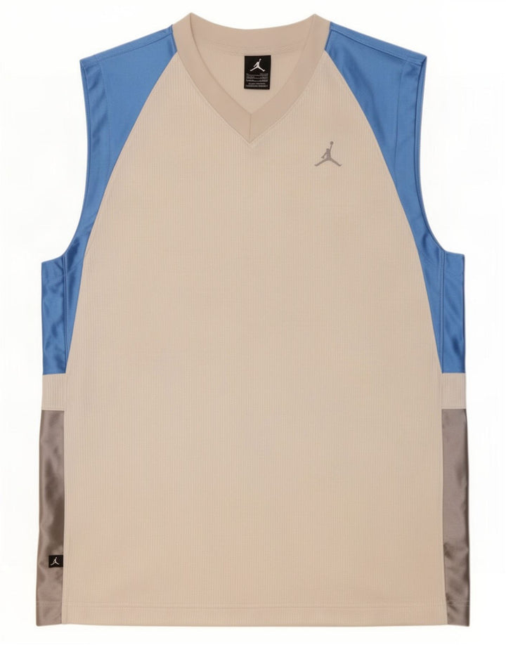 Jordan Mens Vest Top UK 39/41 Medium White Colourblock Polyester