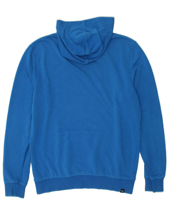 PUMA Mens Graphic Hoodie Jumper Medium Blue Cotton Vintage Puma and Second-Hand Puma from Messina Hembry 