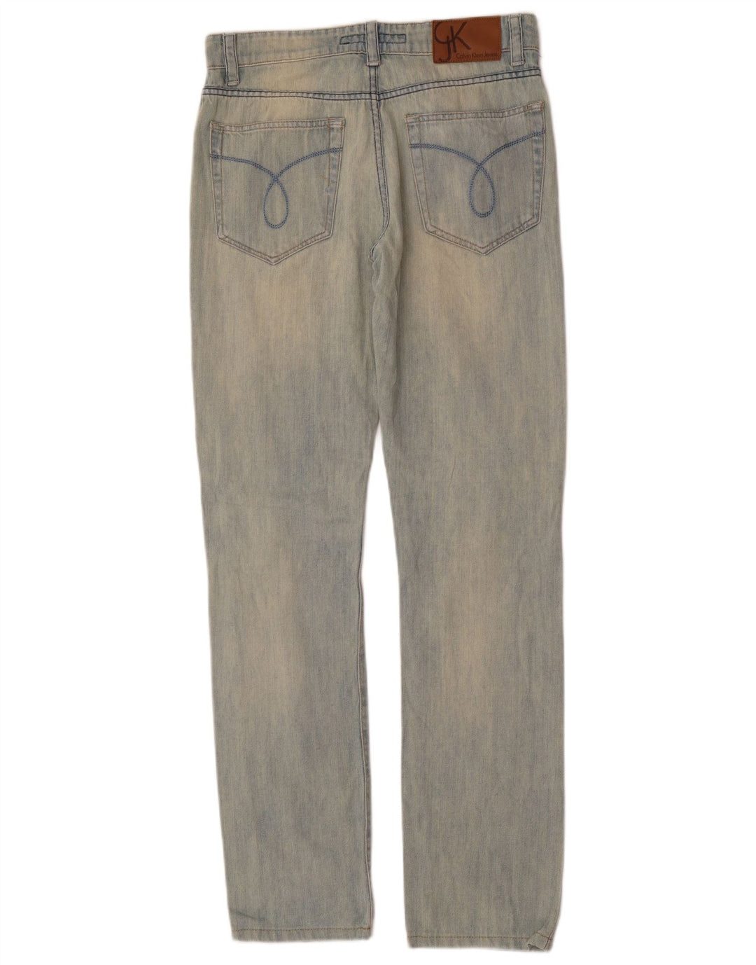 Calvin Klein Womens Straight Jeans W29 L32 Blue Cotton