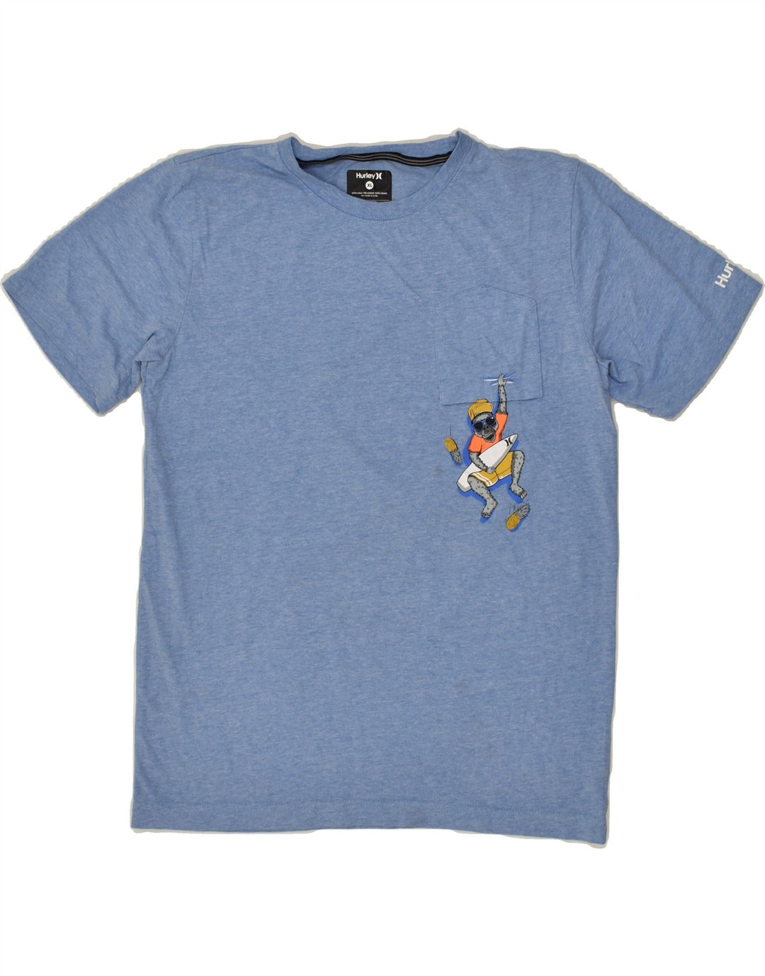 HURLEY Boys Graphic T-Shirt Top 13-14 Years XL  Blue Cotton | Vintage Hurley | Thrift | Second-Hand Hurley | Used Clothing | Messina Hembry 