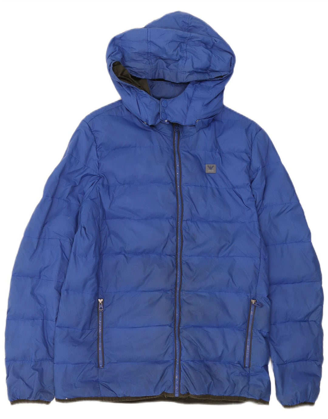 Armani Junior Boys Hooded Padded Jacket 15-16 Years Blue Polyamide