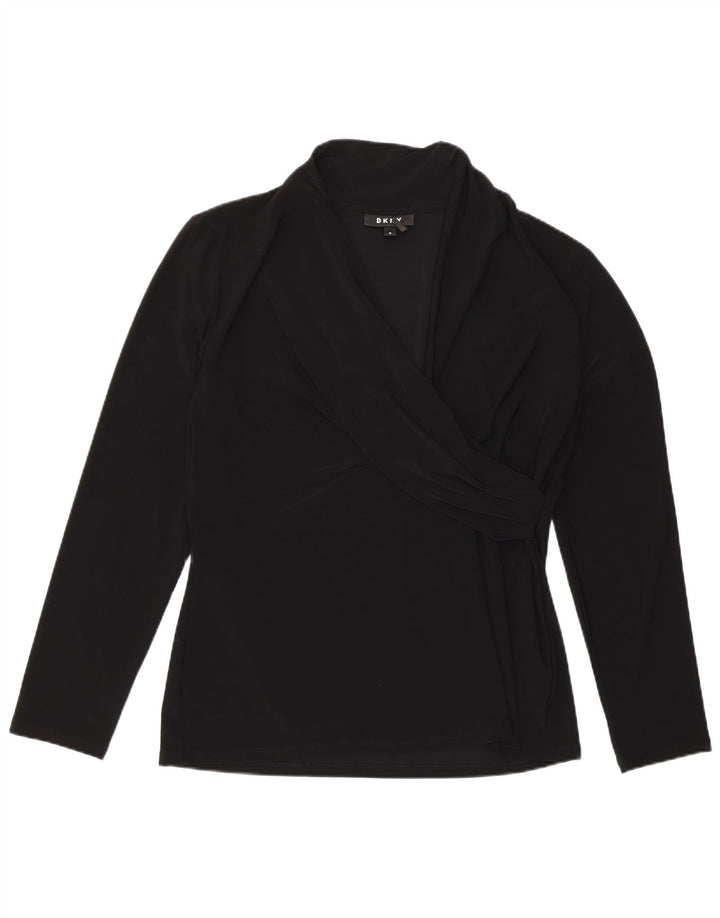 Dkny Womens Blouse Top UK 18 XL Black Polyester