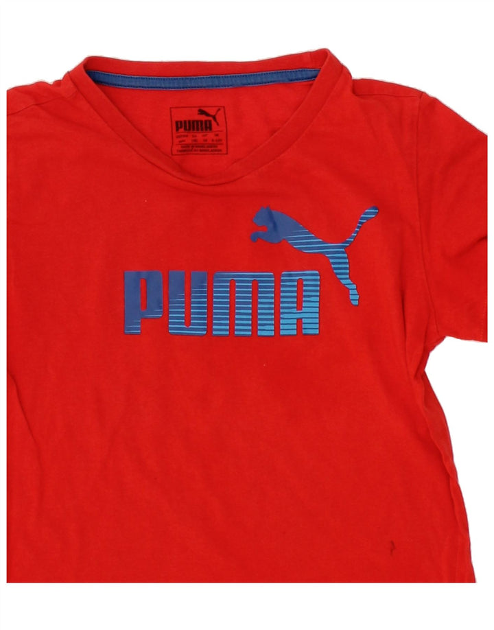 PUMA Boys Graphic T-Shirt Top 9-10 Years Red Cotton Vintage Puma and Second-Hand Puma from Messina Hembry 