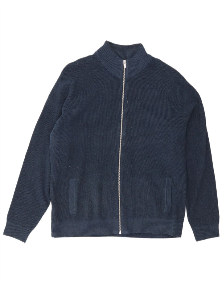 Marks & Spencer Mens Cardigan Sweater XL Navy Blue Polyester