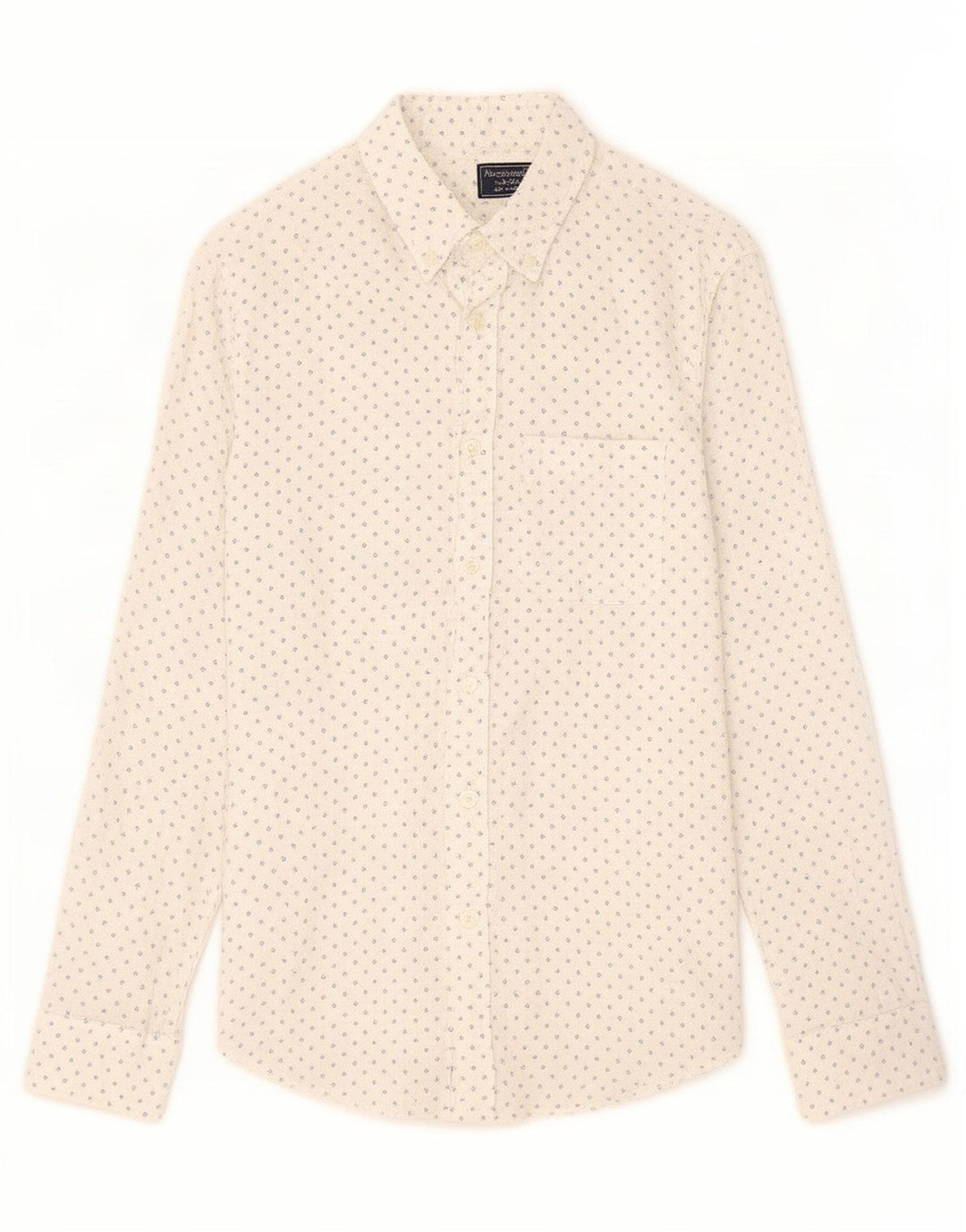 Abercrombie & Fitch Mens Shirt Medium White Geometric Linen