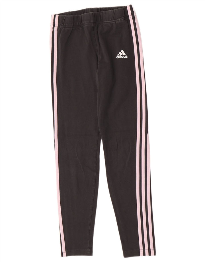 Adidas Girls Leggings 14-15 Years Grey Cotton