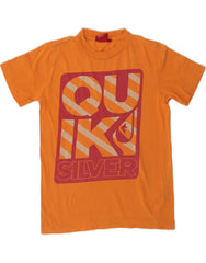 QUIKSILVER Girls Graphic T-Shirt Top 11-12 Years Orange Cotton